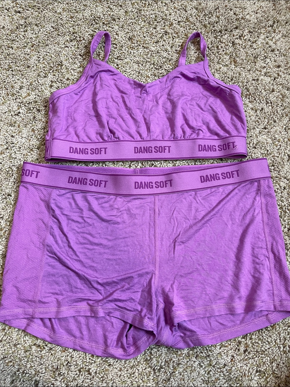 Duluth Trading Co Purple Bralette & Boyshort Lounge Set
